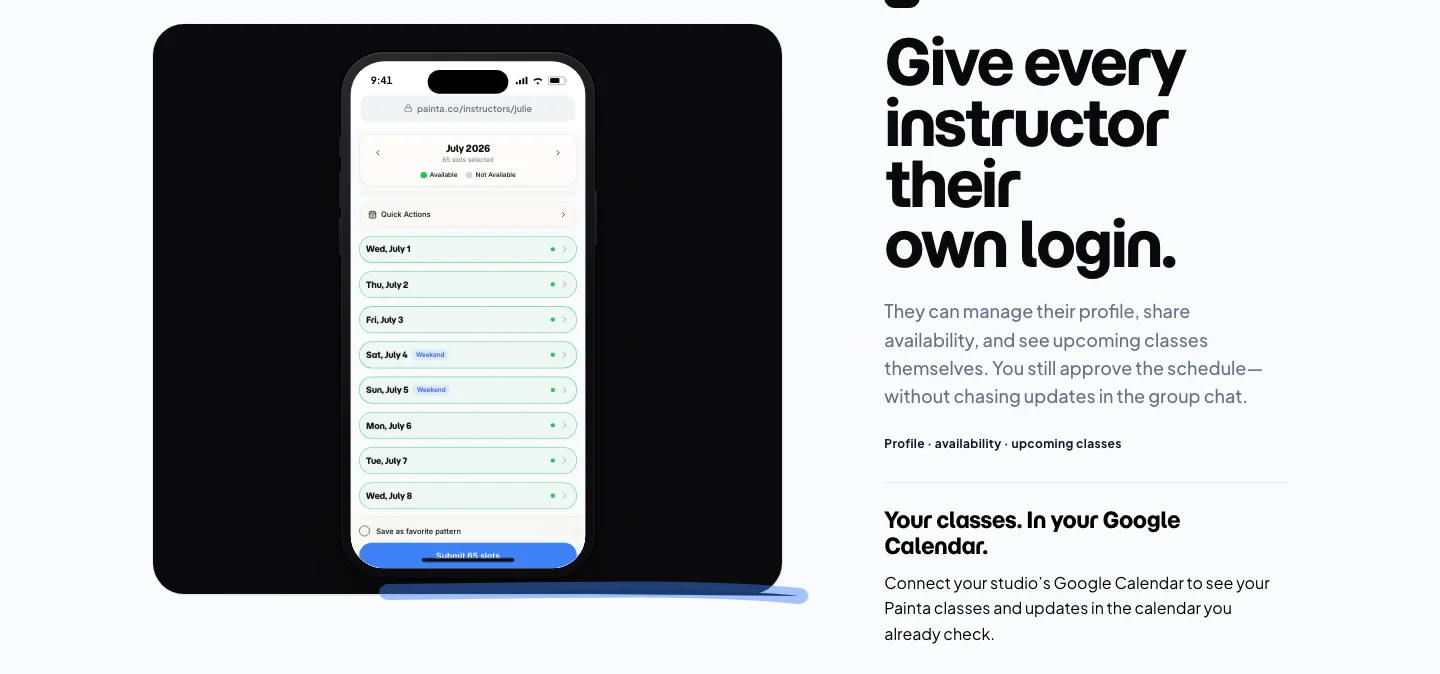 Give every instructor their own login