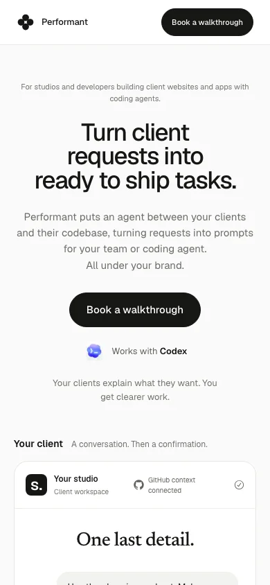 performant.app on a phone